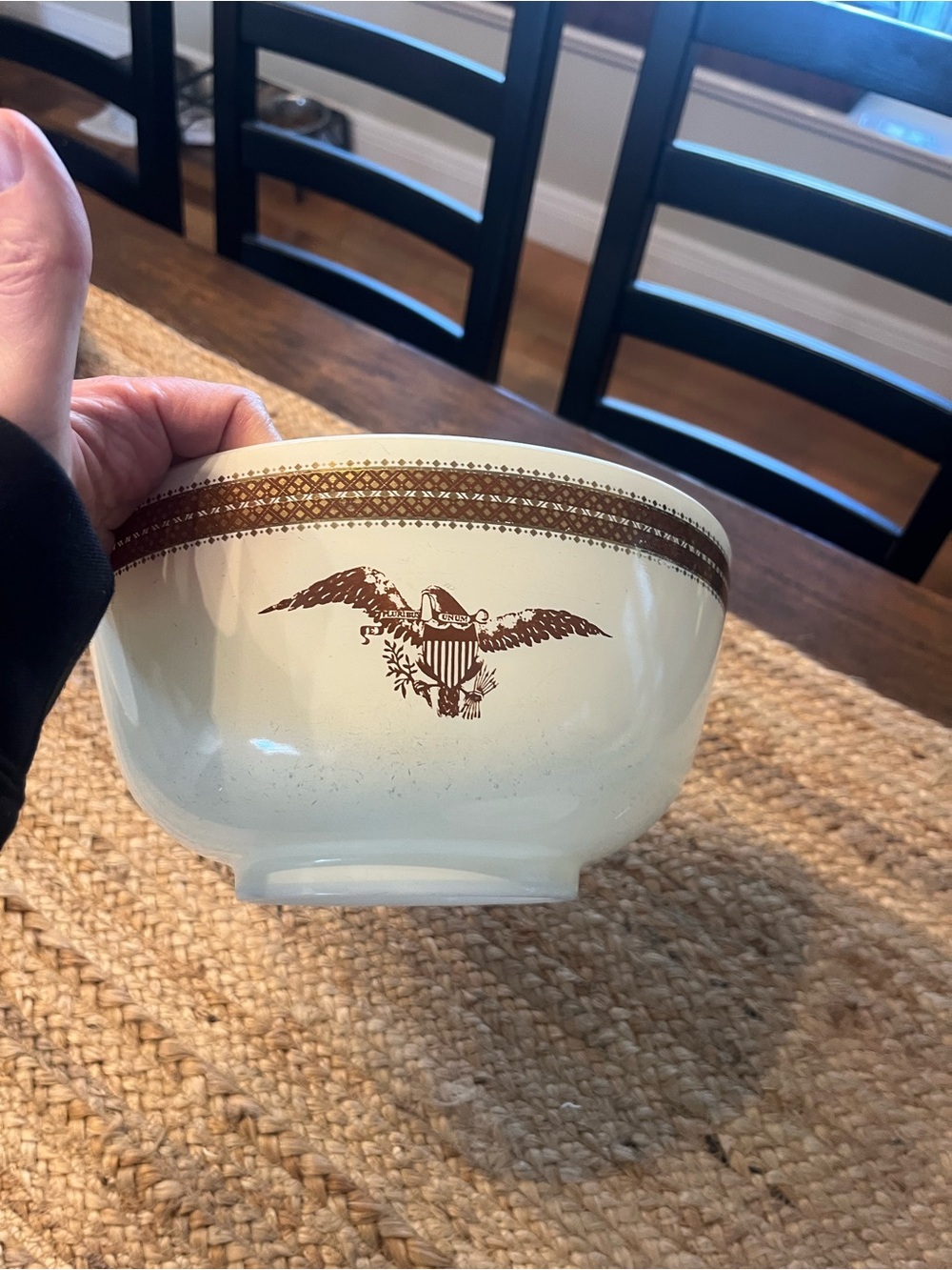 Vintage Pyrex Federal Eagle pattern 2 piece mixing bowl set. - Picture 4 of 5